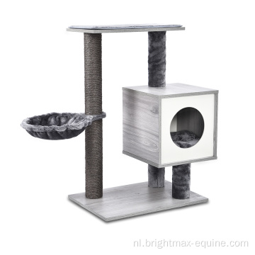 Kleine kat meubels Sisal Post pluche hangmat kitten toren houten condo kattenboom